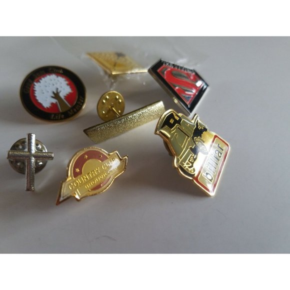 Vintage Lot of 7 Pins Cross Bar The System Good Sam billiar etc - Picture 10 of 11